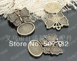 Antique Bronze Butterfly Shape Pendant Charms 50PCS