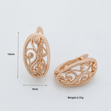Stud Hollow 585 Rose Circle Earrings for Women