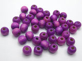 200 Purple 10mm Round Wooden Beads