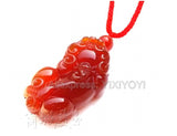 Handwork Red Agate Jade PiXiu Pendant + Rope Necklace Charming Jewelry