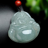 Natural Burmese Jade Happy Buddha Pendant Necklace Gift