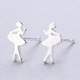 925 Silver Cat Star Stud Earrings Allergy-Free Gift