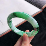 Zheru Jewelry Natural Two-Color Burmese Jadeite 54mm-64mm Bracelet