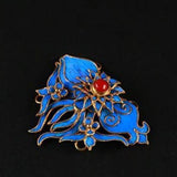 Longevity Peach Bergamot Forbidden City Brooch Hairpin Accessories