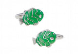 Men's Green Fish Cuff Links L1654