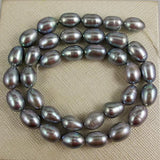 Gray Real 7-8mm Rice Freshwater Pearl Loose Beads DIY Making