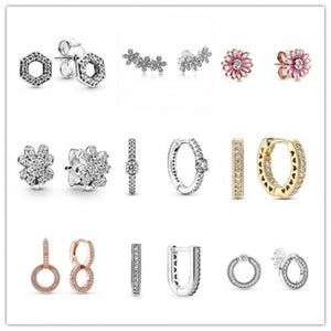 925 Silver Pave & Logo Circle Reversible Stud Earrings