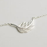925 Silver Feather Pendant Necklace Women