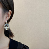Cartoon Panda Holding Pearl Earrings S925 Silver Needle
