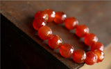 Red Agate Faceted Face Crystal Bracelet