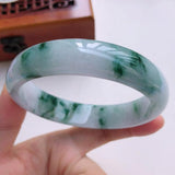 Zheru Jewelry Natural Burmese Jade Flower Two-Color Bracelet Princess Jewelry