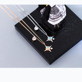 S925 Sterling Silver Zircon Rose Pendant Women's Jewelry