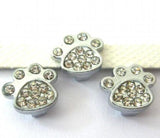20PCS Dog Paw Bone Slide Charm for Leather Wristband