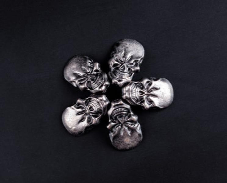 10pcs Antique Silver Skull Studs Leather Handcraft Decor Saddle Concho