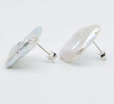 Baroque Freshwater Pearl Silver Earrings - Fashionable Ladies Jewelry