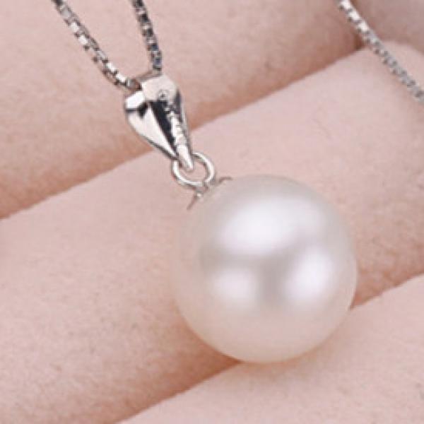 925 Sterling Silver Pearl Pendant Necklace Anti Allergy