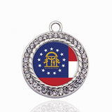 Georgia Outline Circle Charm for DIY Jewelry Making
