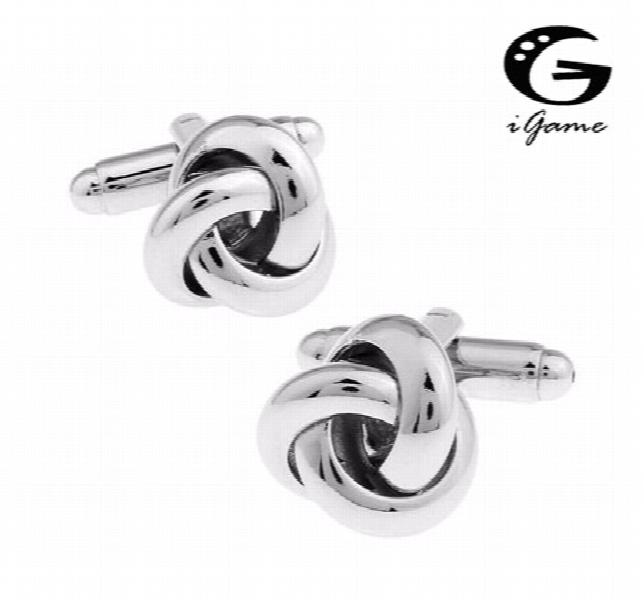 Men's Silver Brass Knot Cufflinks