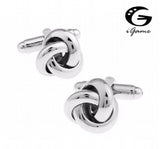 Men's Silver Brass Knot Cufflinks