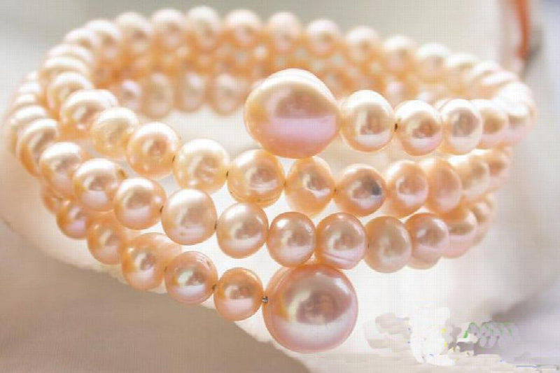 Pink Freshwater Cultured Pearl Bracelet for Women, Charming Gift