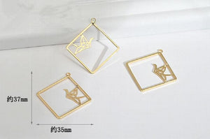 Alloy Triangle/Flower/Square Earring/Necklace DIY Jewelry Accessory