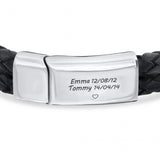 PolishedPlus Engraved Steel Leather Bracelet for Dad