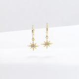 Colorful Crystal Star Earrings Silver Plated Women's Novelty