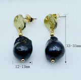 Baroque Vintage Round Natural Pearl Earrings Sterling Silver Hook