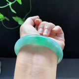 Burmese Jadeite Light Green Two-tone Bracelet Princess Jewelry