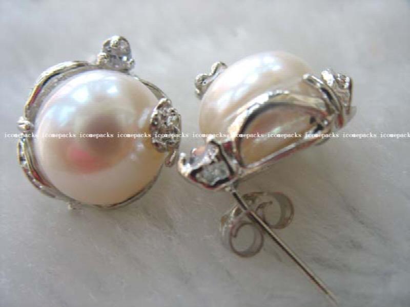 Baroque Freshwater Pearl Earrings, 13-15mm, Hot Seller