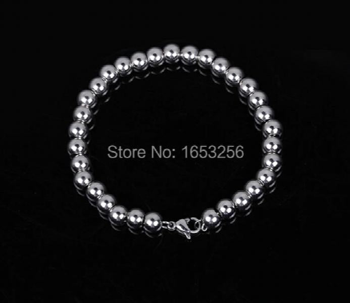 6mm Stainless Steel Ball Beads Bracelet 8.5'' Bling Jewelry