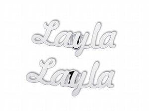 Custom Name Initials Stud Earrings | Stainless Steel Cursive Font