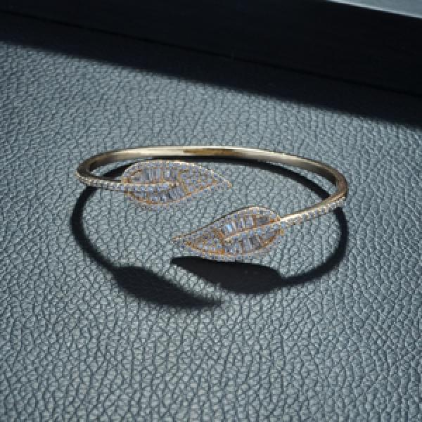 Adjustable Open Bangles&Bracelets Women Micro Cubic Zirconia Pave Bangle B-146