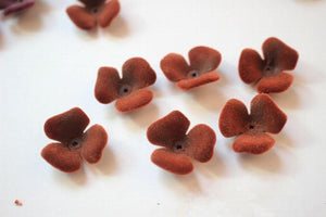 23mm Flocking Cartoon Flowers Resin Beads DIY Jewelry Earrings Pendants