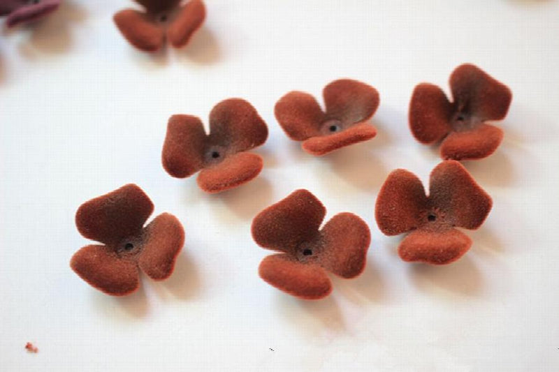 23mm Flocking Cartoon Flowers Resin Beads DIY Jewelry Earrings Pendants