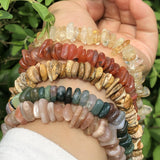 Natural Labradorite Tourmaline Agate Quartz Crystal Stone Bead for DIY Bracelet