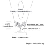 925 Silver Butterfly Pendant Ice Crystal Zircon Necklace Charm