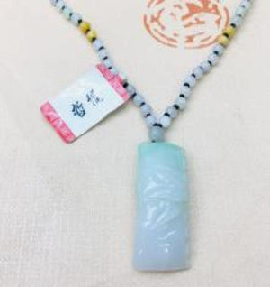 Emerald Jade Hand-Carved Bamboo Pendant Necklace for Men and Women