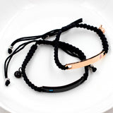 USPS Engraving Braided String Bracelets for Couples Women Men
