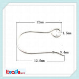 DIY 925 Silver Polish Hook Coil Earrings Pure Silver 925