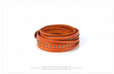 Vintage Real Leather Goth Jewelry Wrap Bracelet
