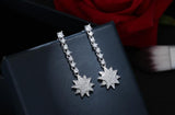 925 Silver Crystal Snow Earrings Women Girls Gift Jewelry