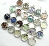 Natural Stone Quartz Aventurine Turquoises Gravel Glass Pendant