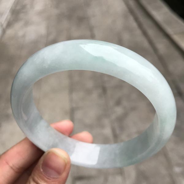 Zheru Natural Burmese Jadeite 54-64mm Light Bracelet - Princess Jewelry