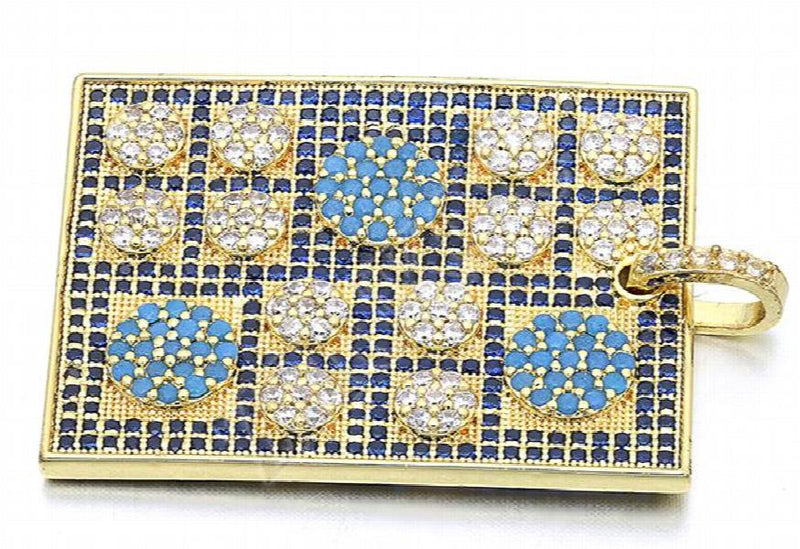 25x38mm CZ Rectangle Links Pendants DIY Findings, Mixed Color