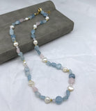Bohemian Natural Stone Pearl Pendant Charm Necklace