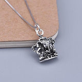 Vintage Thai Silver Ganesha Amulet Charm Pendant