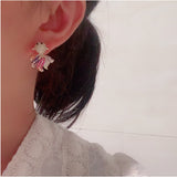 Carp Earrings S925 Silver Needle Good Luck Sweet Funny Wave Fish Tail