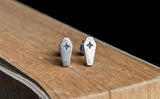 Real Antique 925 Silver Cross Stud Earrings Gothic Punk Style Vintage Jewelry