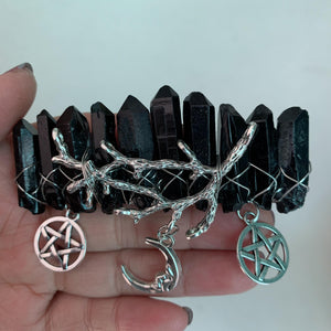 Mystery Retro Raw Crystal Hairpin Wiccan Jewelry Gothic Gift Pagan